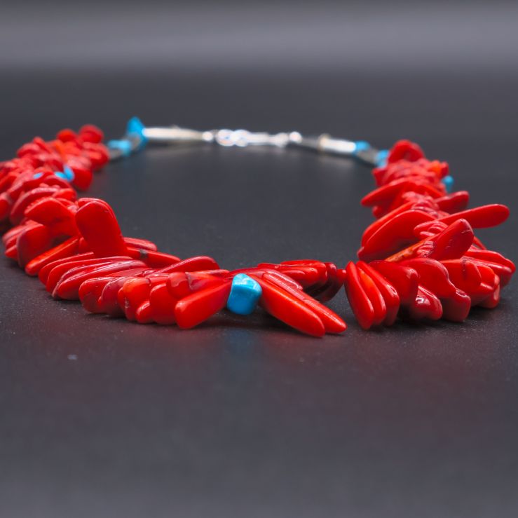 Hawaiian Chips Bamboo Coral & Magnesite Necklace