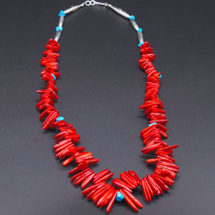 Hawaiian Chips Bamboo Coral & Magnesite Necklace
