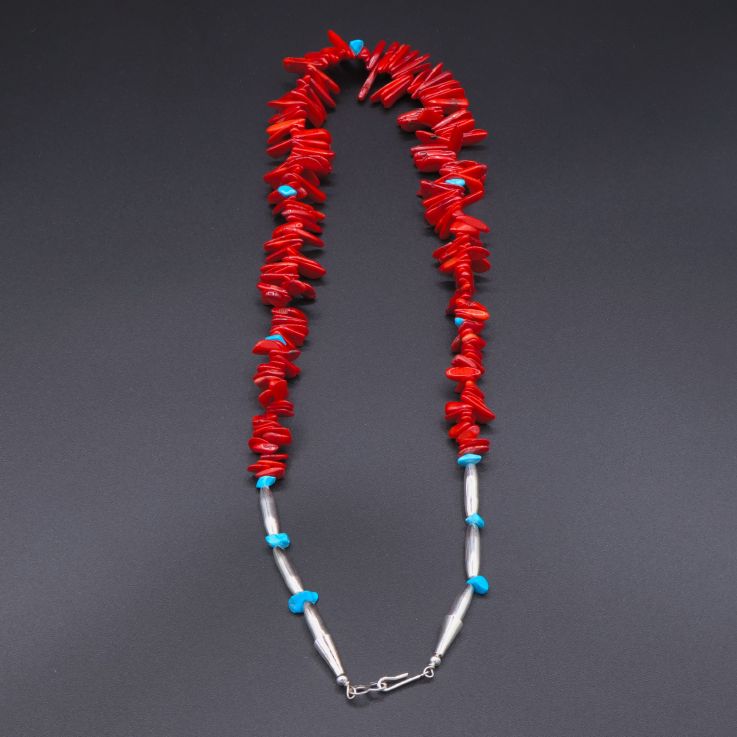 Hawaiian Chips Bamboo Coral & Magnesite Necklace