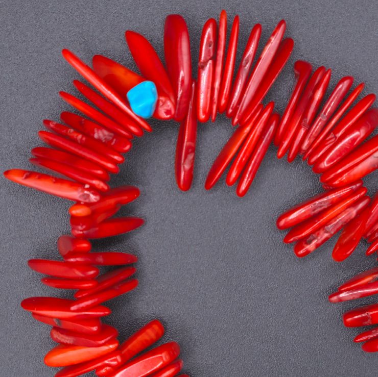 Hawaiian Chips Bamboo Coral & Magnesite Necklace